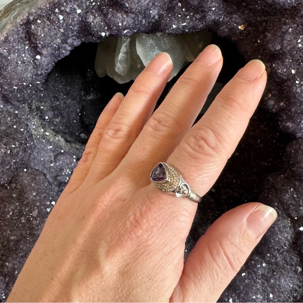 Amethyst & Cz Statement Ring - image 6